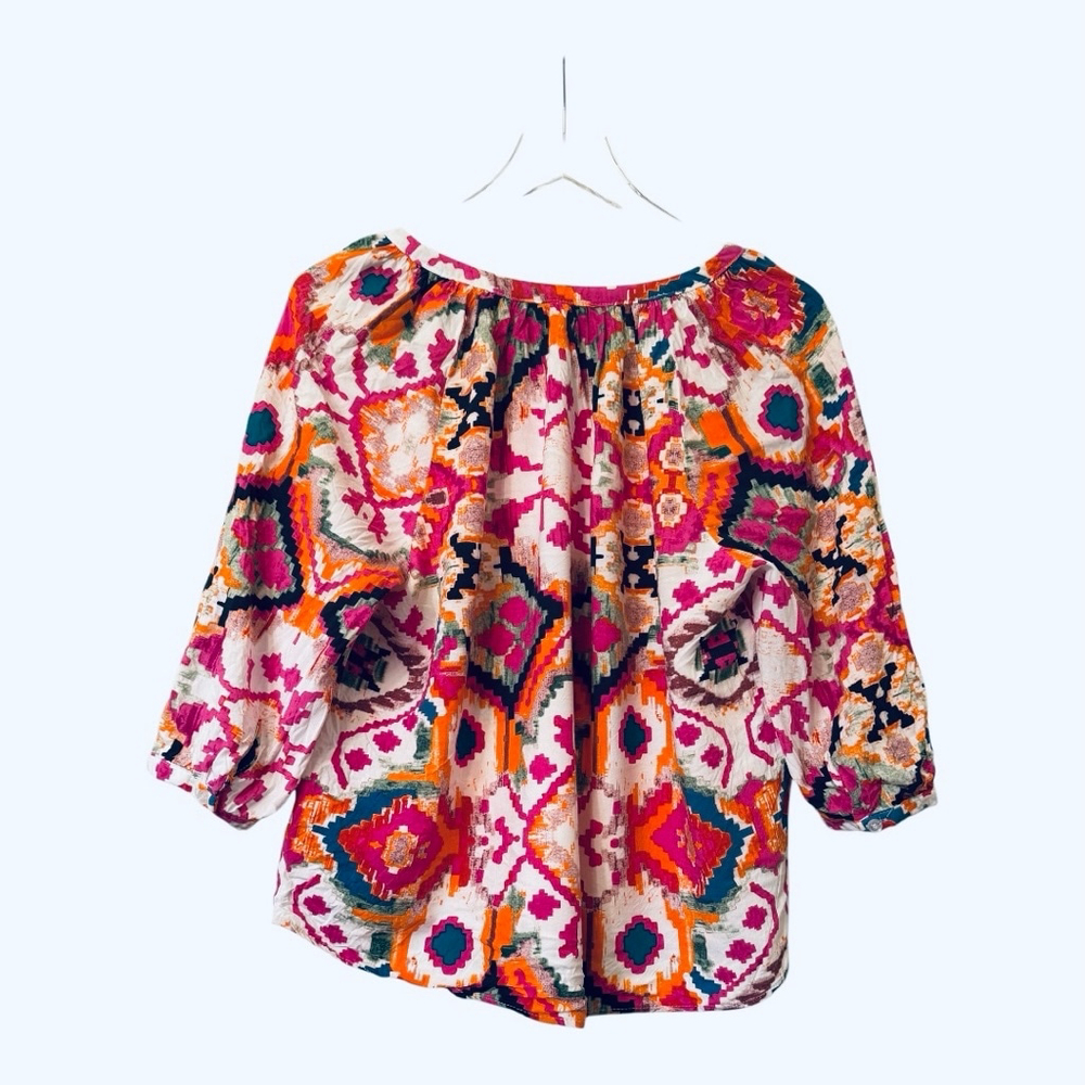 Christian Siriano New York Blouse Top Size 1X Multi-color Geo Print - Picture 5 of 10